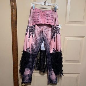 Pink and black Disney skirt and leggings combo for girl